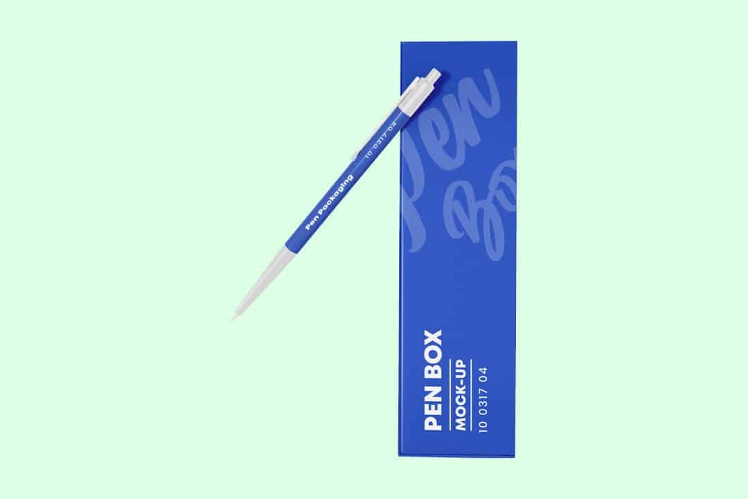 Pen and its box mockup