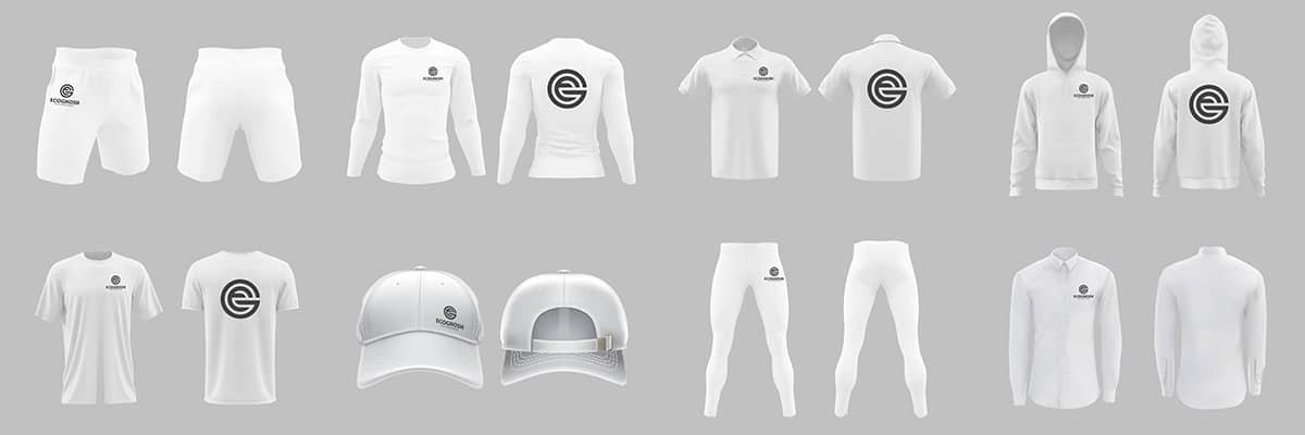 White branded staff clothing