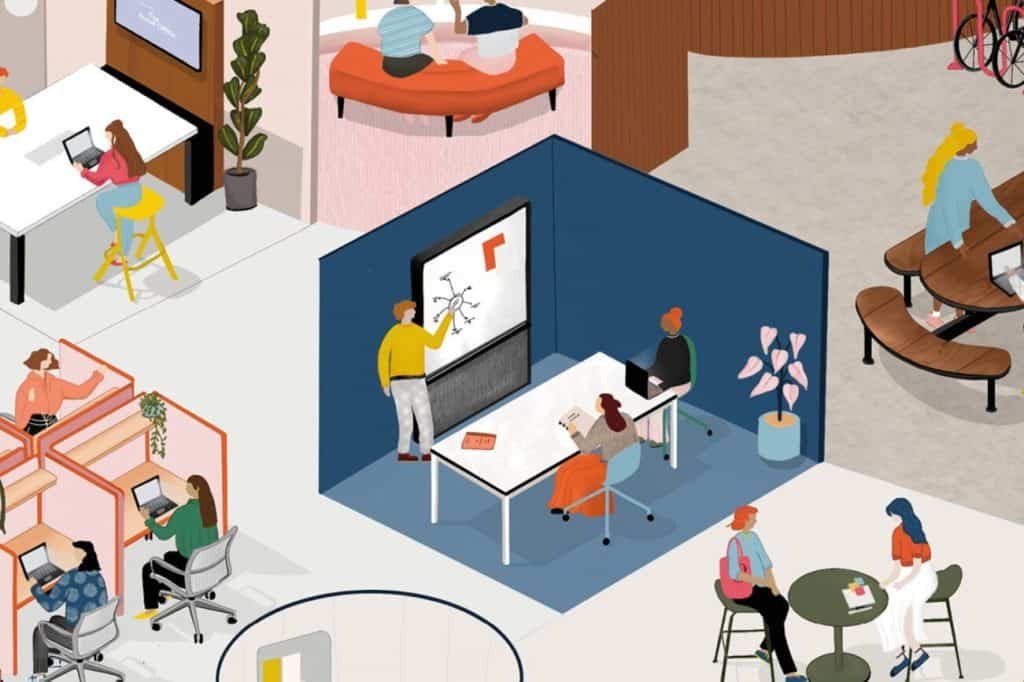 Illustration of an effective office workspace
