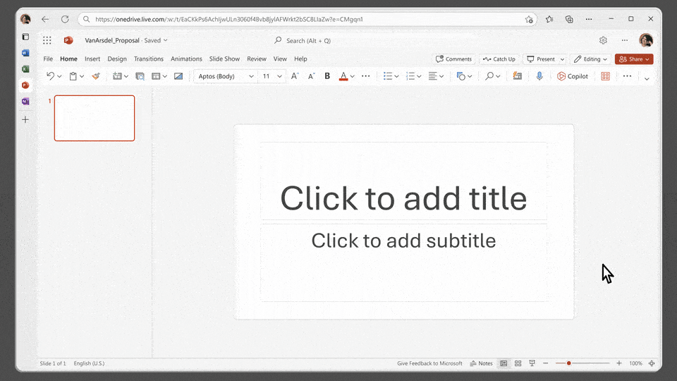 Using PowerPoint with Copilot